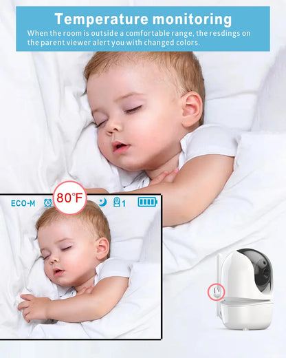 Wireless Baby Monitor Dual Cameras 4.3 Inch Night Vision