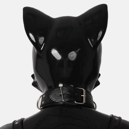 Blue Silicone Puppy Play Mask Cosplay Hood