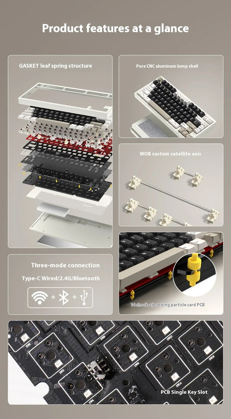 Wireless Mechanical Gaming Keyboard Black-Pro with RGB Backlight