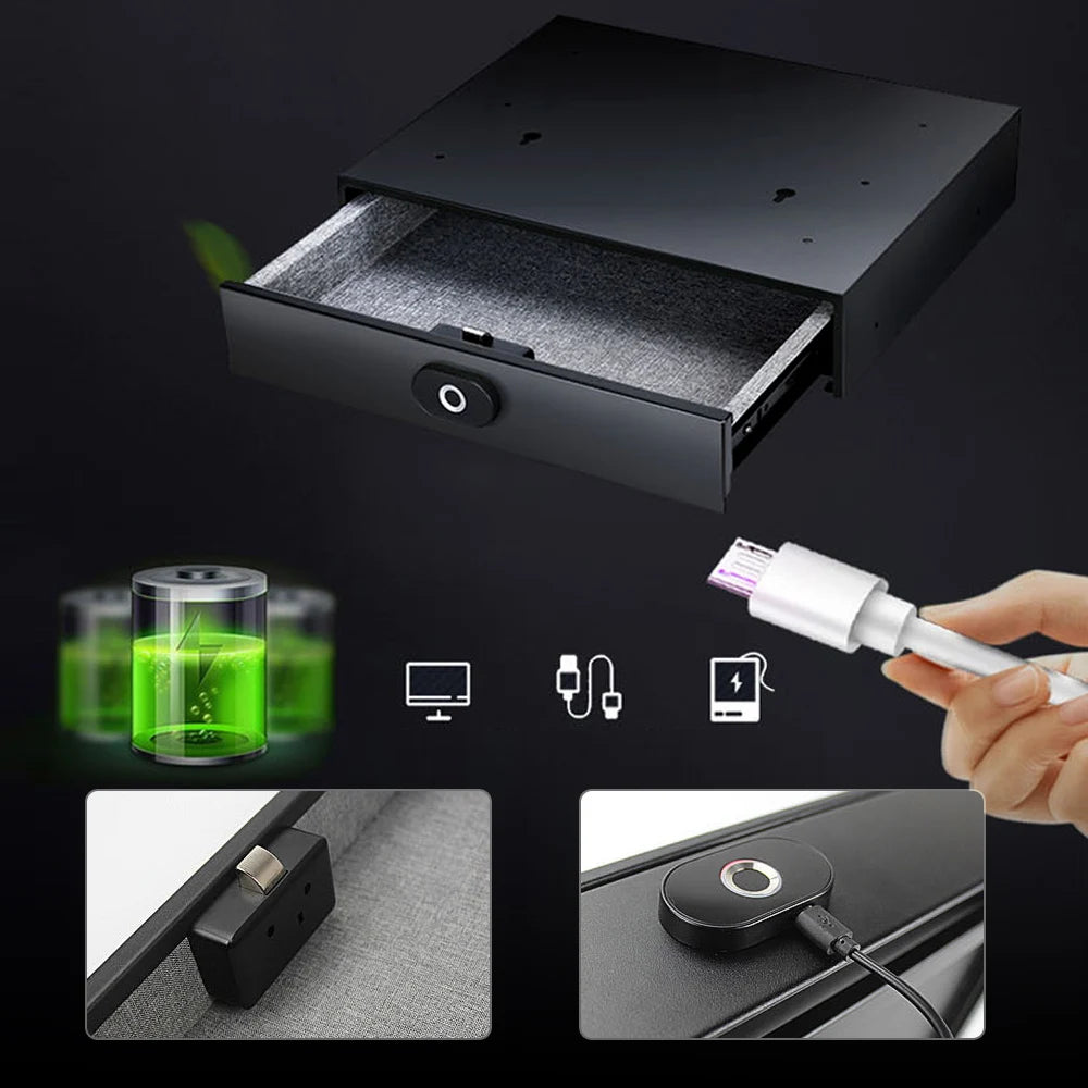 Smart Hidden Drawer Safe with Fingerprint Unlock