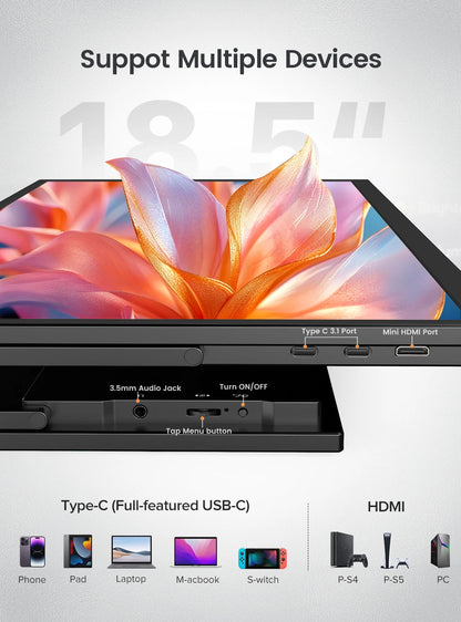 Portable 18.5” 1080p 120Hz Screen for Gaming & Work