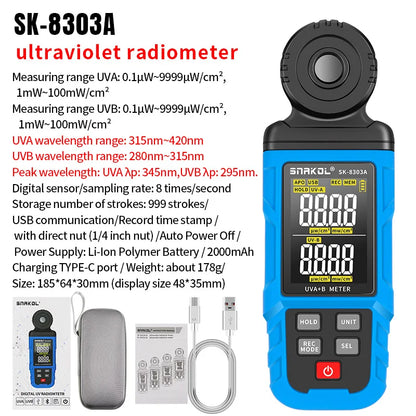 Digital Light Meter Lux Tester for Plants and Grow SK-8303A