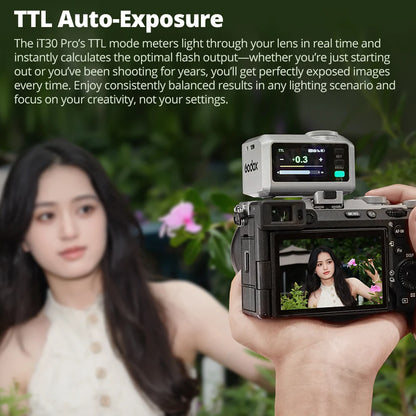 iT30Pro Black High-Speed Camera Flash for Sony