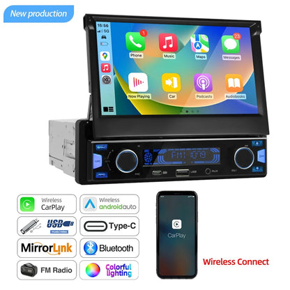 7-Inch Retractable Car Stereo with Wireless CarPlay