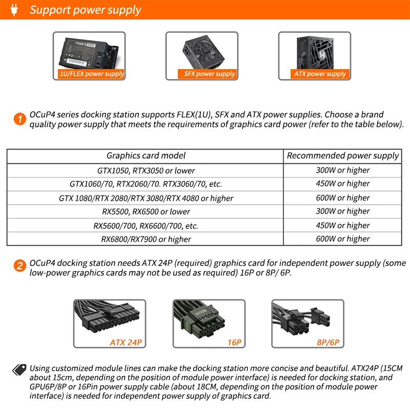 Laptop GPU Dock Station OCuLink with NVMe M.2