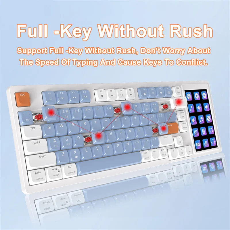 RGB Wired Mechanical Gaming Keyboard with Touchpad and Screen
