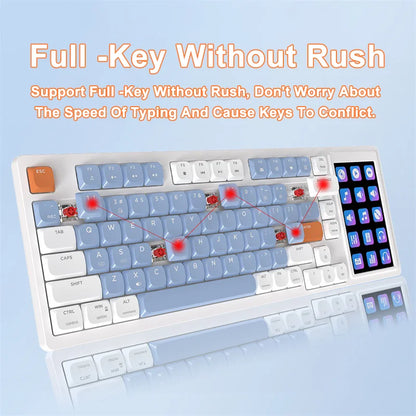 RGB Wired Mechanical Gaming Keyboard with Touchpad and Screen