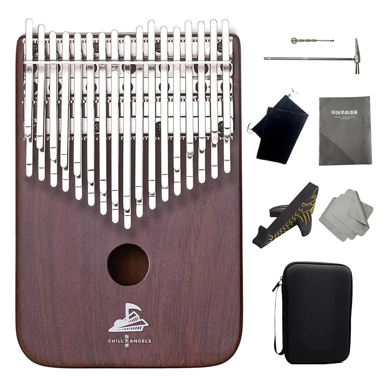 Portable 34-Key Ebony Wood Kalimba for Music Practice