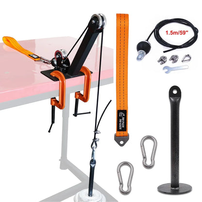Arm Wrestling Pulley Kit with Rotating Aluminium Pulleys and Strap