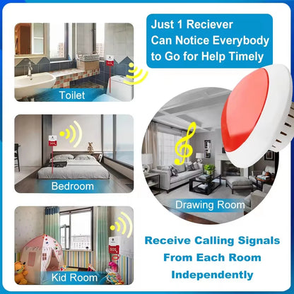 Wireless Nurse Alert System 2 Red Lights 2 Call Buttons