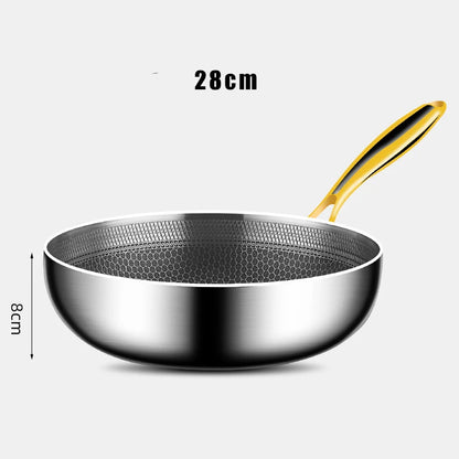 28cm 316 Stainless Steel Honeycomb Non-Stick Frying Pan