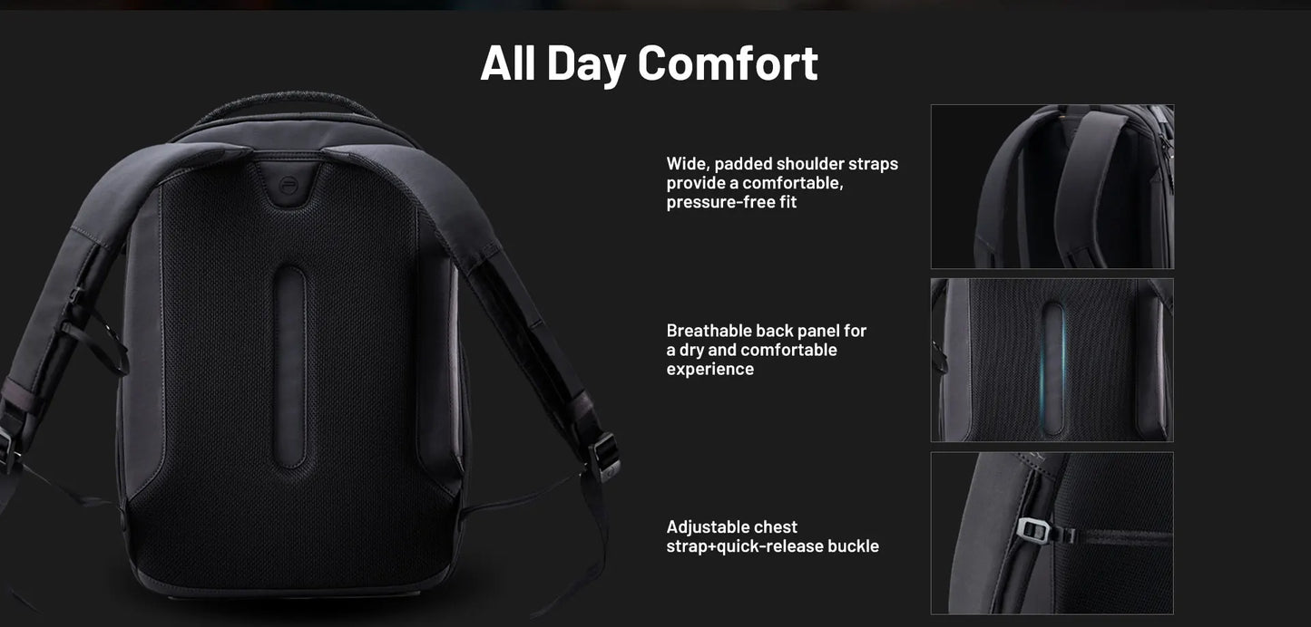 Black 22L Camera and Drone Backpack for Travel Photography