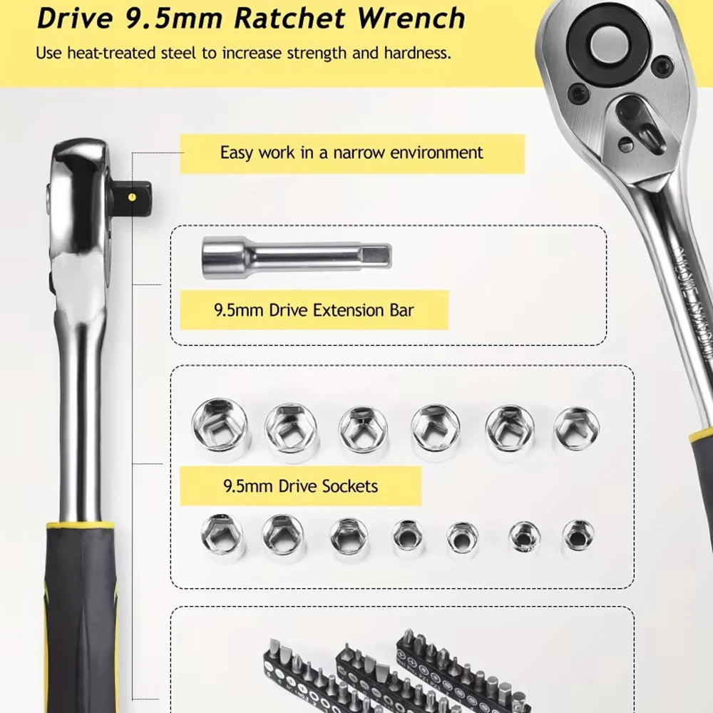 Heavy Duty 108-Piece Home Tool Kit with Case