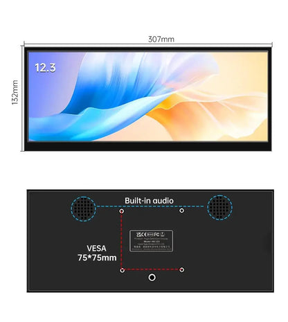 12.3 Inch Portable Touchscreen Monitor IPS Type-C HDMI Display