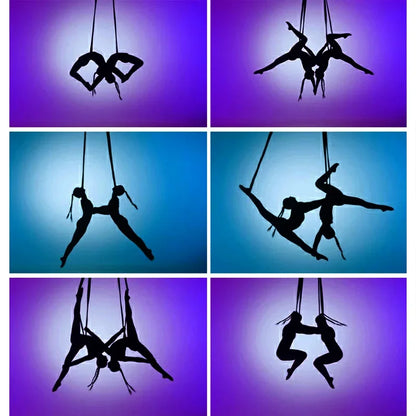Dark Blue Circus Trapeze Straps 2m Rope Loop
