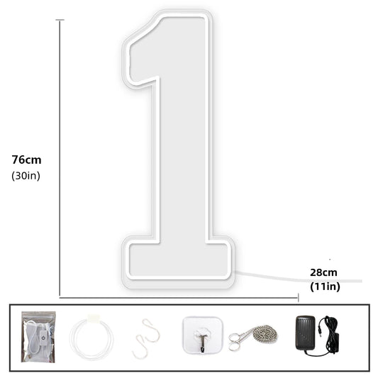 76cm 100cm LED Neon Number Light for Birthday or Wedding
