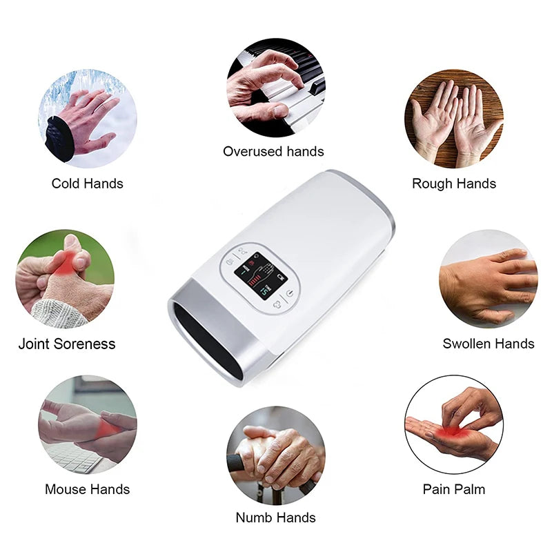 Portable Hand and Finger Massage Device with Heat