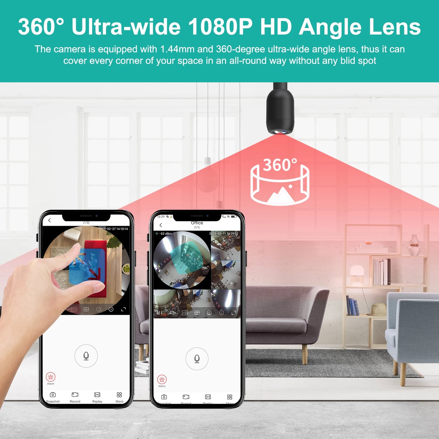 4K 360 Degree Wireless IP Camera Motion Detection 128GB