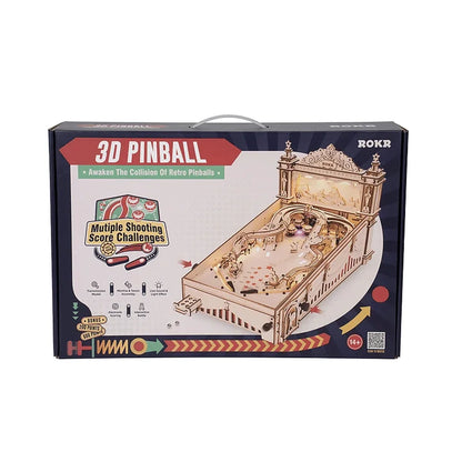 Vintage Style 3D Wooden Pinball Puzzle DIY Game Kit