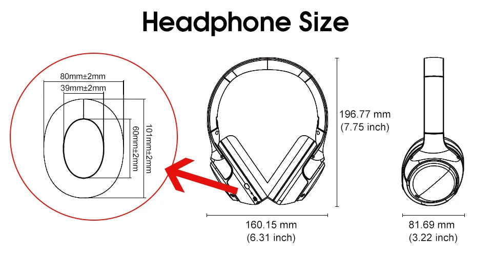 Wireless Over-Ear Headphones with ANC and 60H Battery