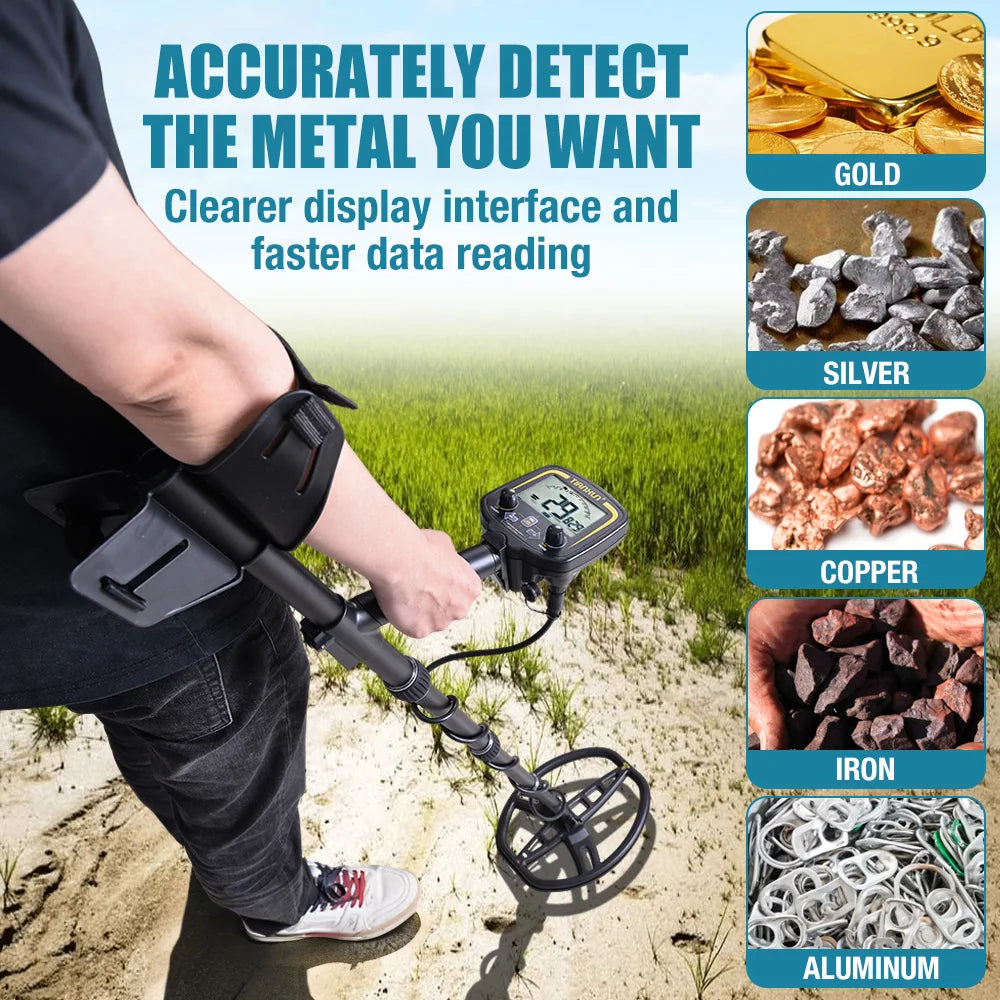 Lightweight Metal Detector with Adjustable Stem