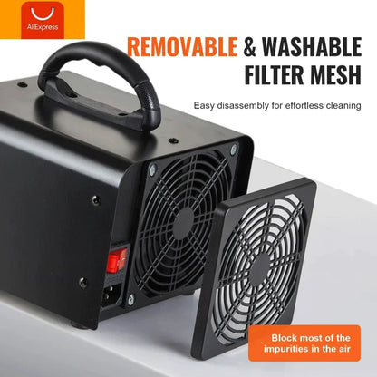 Black Compact 12g Ozone Generator Removes Smoke and Odors