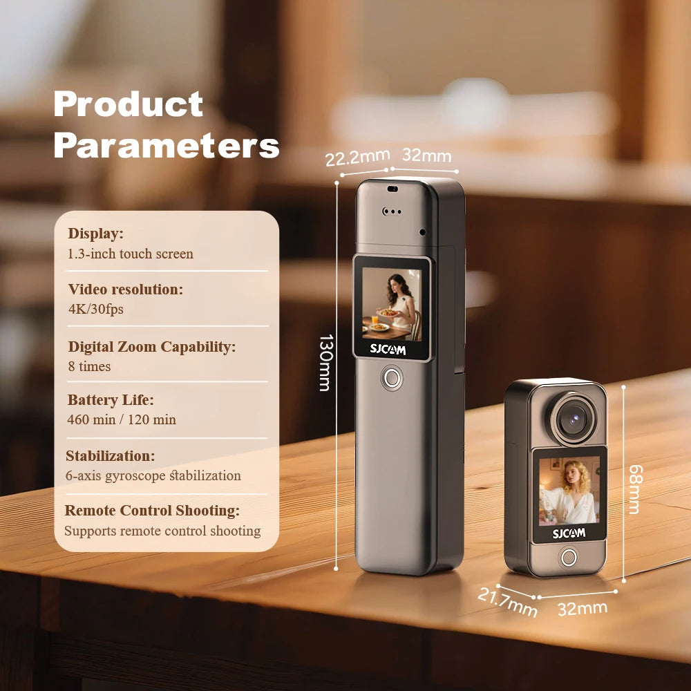 4K Waterproof Action Camera with Gyro Stabilisation and Touchscreen