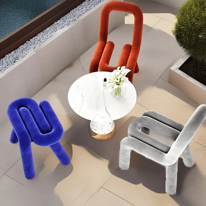 Klein Blue Iron Vanity Stool Stylish Bedroom Seating
