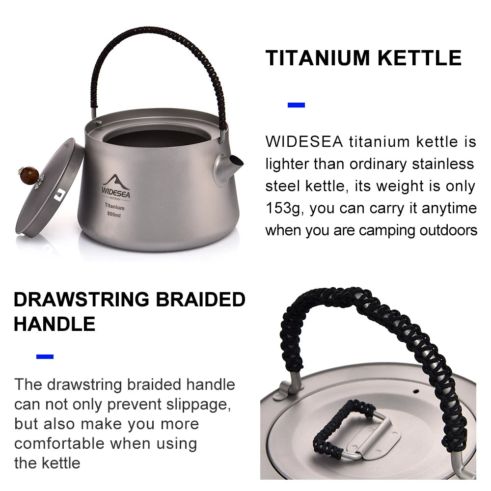 Lightweight Titanium Outdoor Cookware Set for Camping Travel