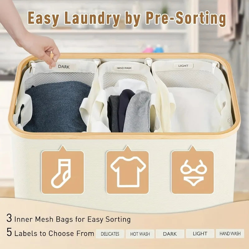 Extra Large 160L Foldable Laundry Basket with Handles