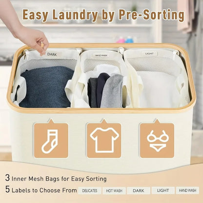 Extra Large 160L Foldable Laundry Basket with Handles
