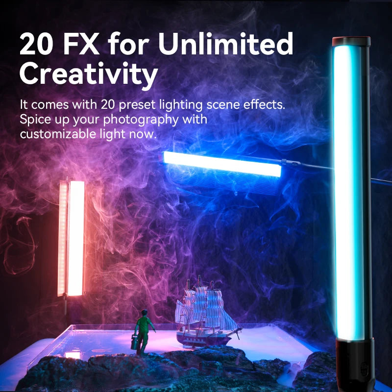 Portable RGB Light Tube 38W Adjustable LED Wand for Studio