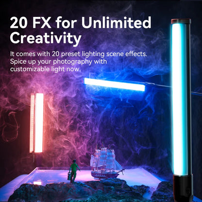 Portable RGB Light Tube 38W Adjustable LED Wand for Studio