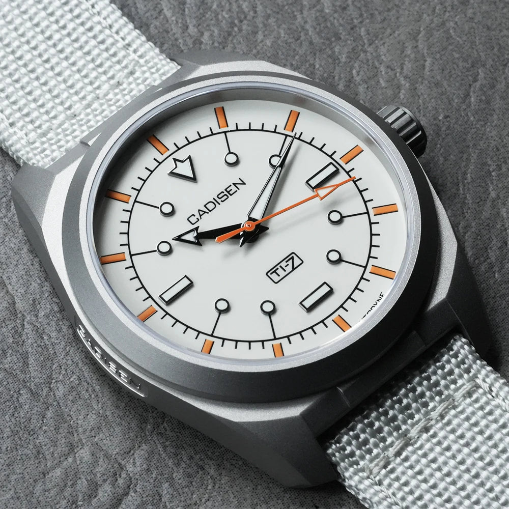 Automatic Titanium Mechanical Watch 8215 Movement  White