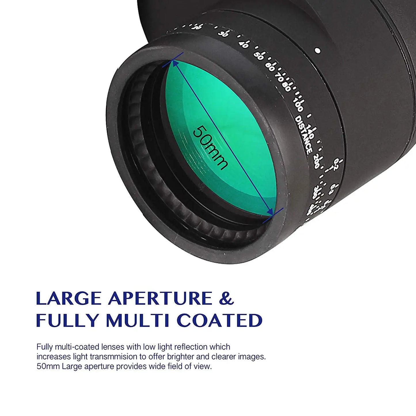 HD 10x50 Binoculars Waterproof Rangefinder Compass Black