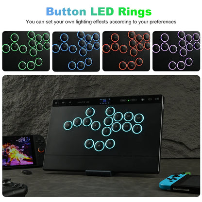 Tri-Mode Wireless Leverless Arcade Controller with Touch Screen