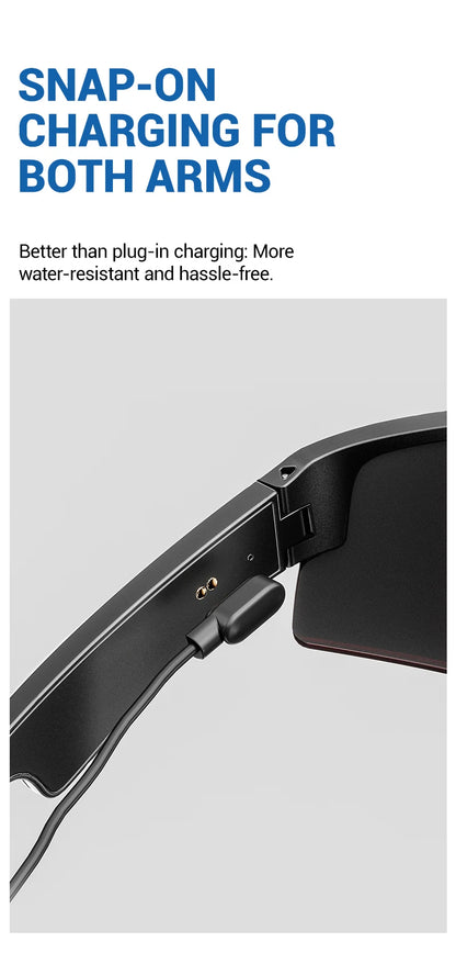 Silver Wireless Smart Sunglasses MP3 & Call Enabled for Sports