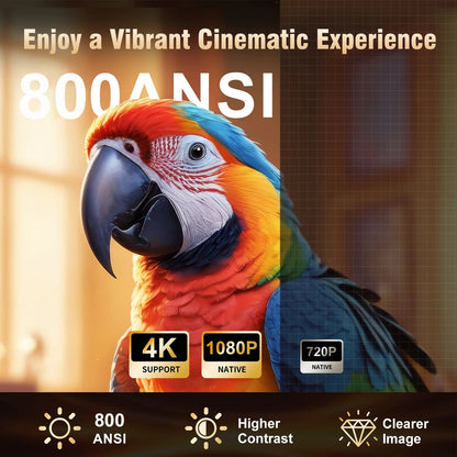 Portable 4K Projector Native 1080P 600 ANSI Android Auto Focus