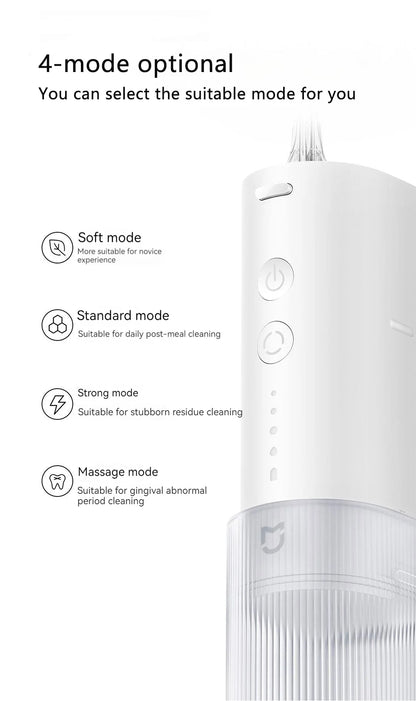 Portable Electric Water Flosser 200ml with 4 Cleaning Modes
