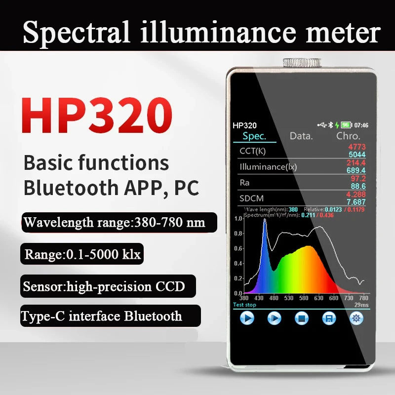 Handheld Spectral Illuminance & Color Temperature Meter