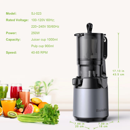 Cold Press Juicer with 130mm Wide Feed Chute