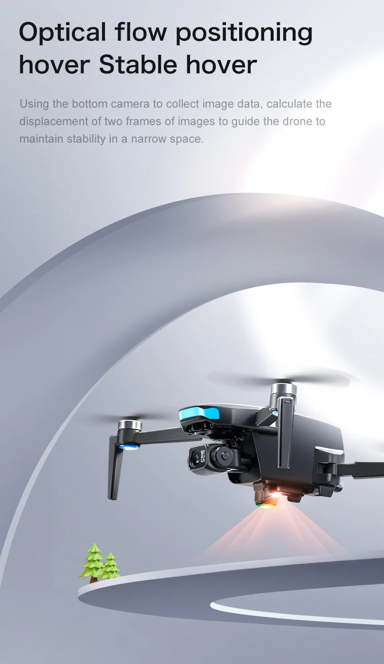 White 4K GPS Drone with 3-Axis Gimbal and Camera