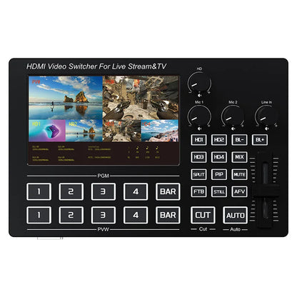 4-Channel HDMI Video Switcher Live Streaming Mixer