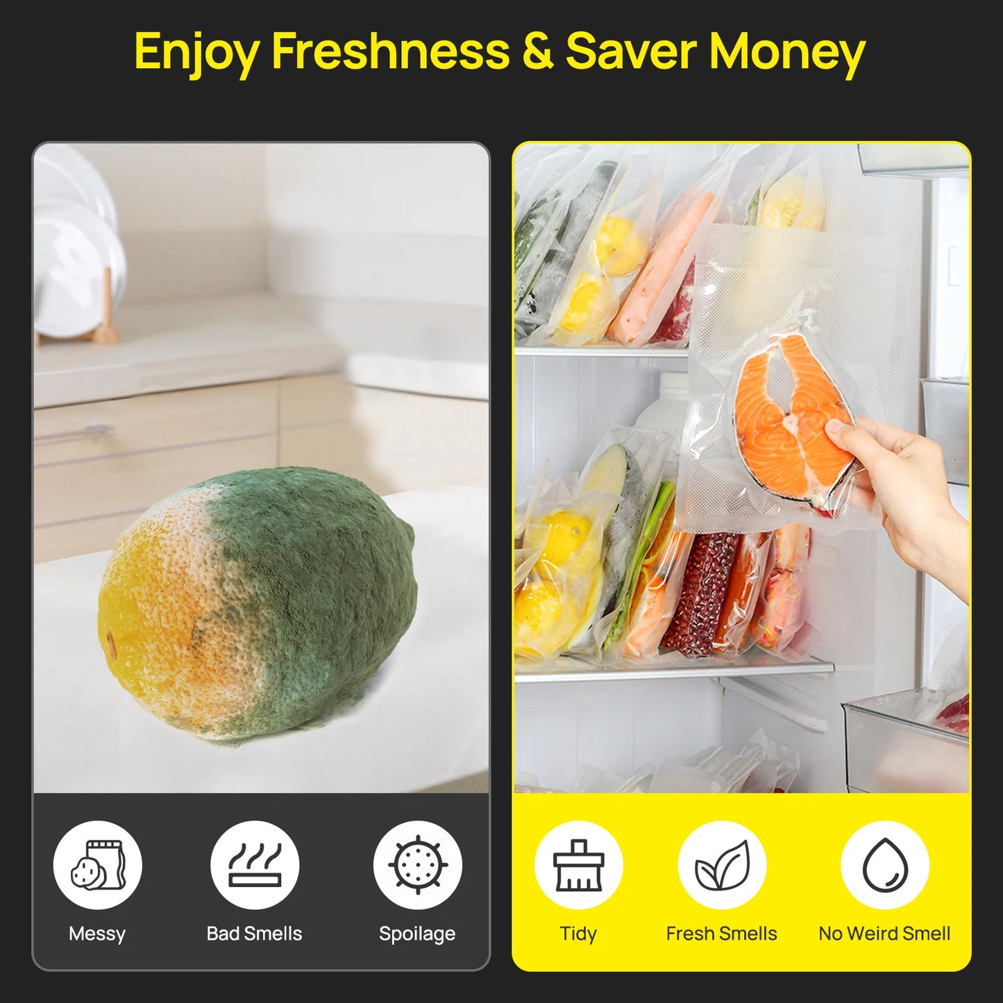 Automatic Vacuum Sealer Machine with Built-in Cutter & Storage