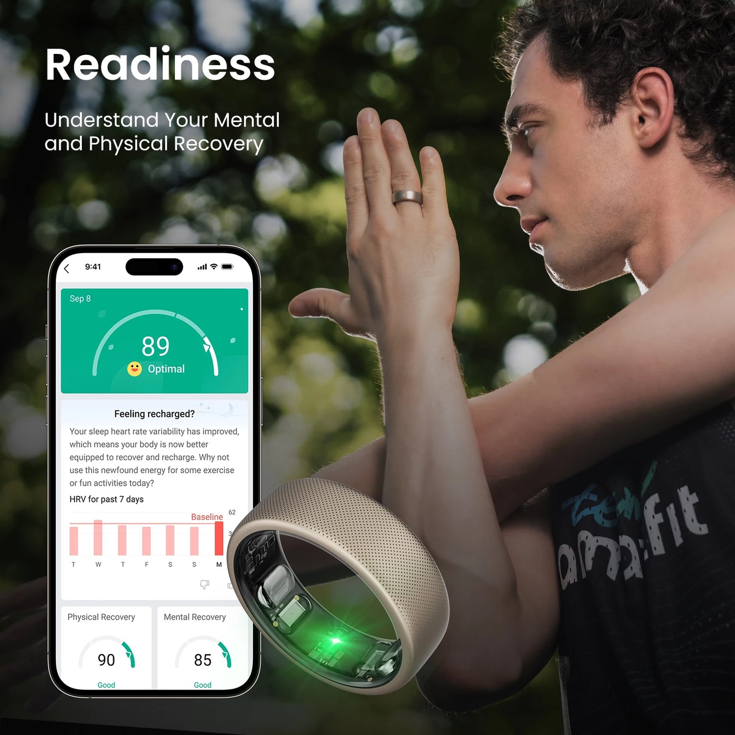 Waterproof Fitness Tracker Size 10 New Helio Ring