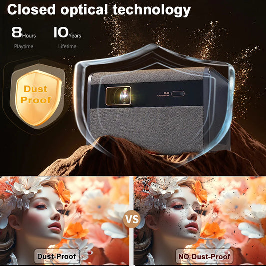 Portable 1080P 4K Smart Projector with Autofocus