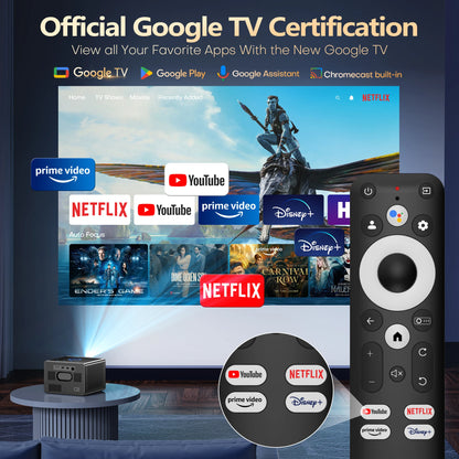 4000 ANSI 4K Smart Projector WiFi 6 Google TV