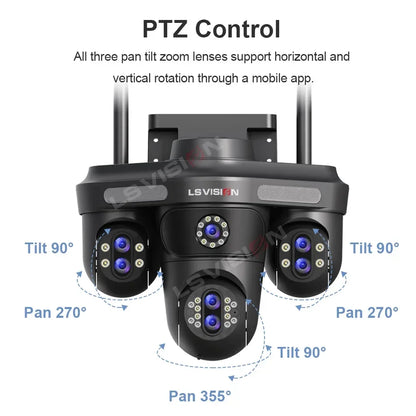 35MP 3 Screen WiFi Security Camera 128GB