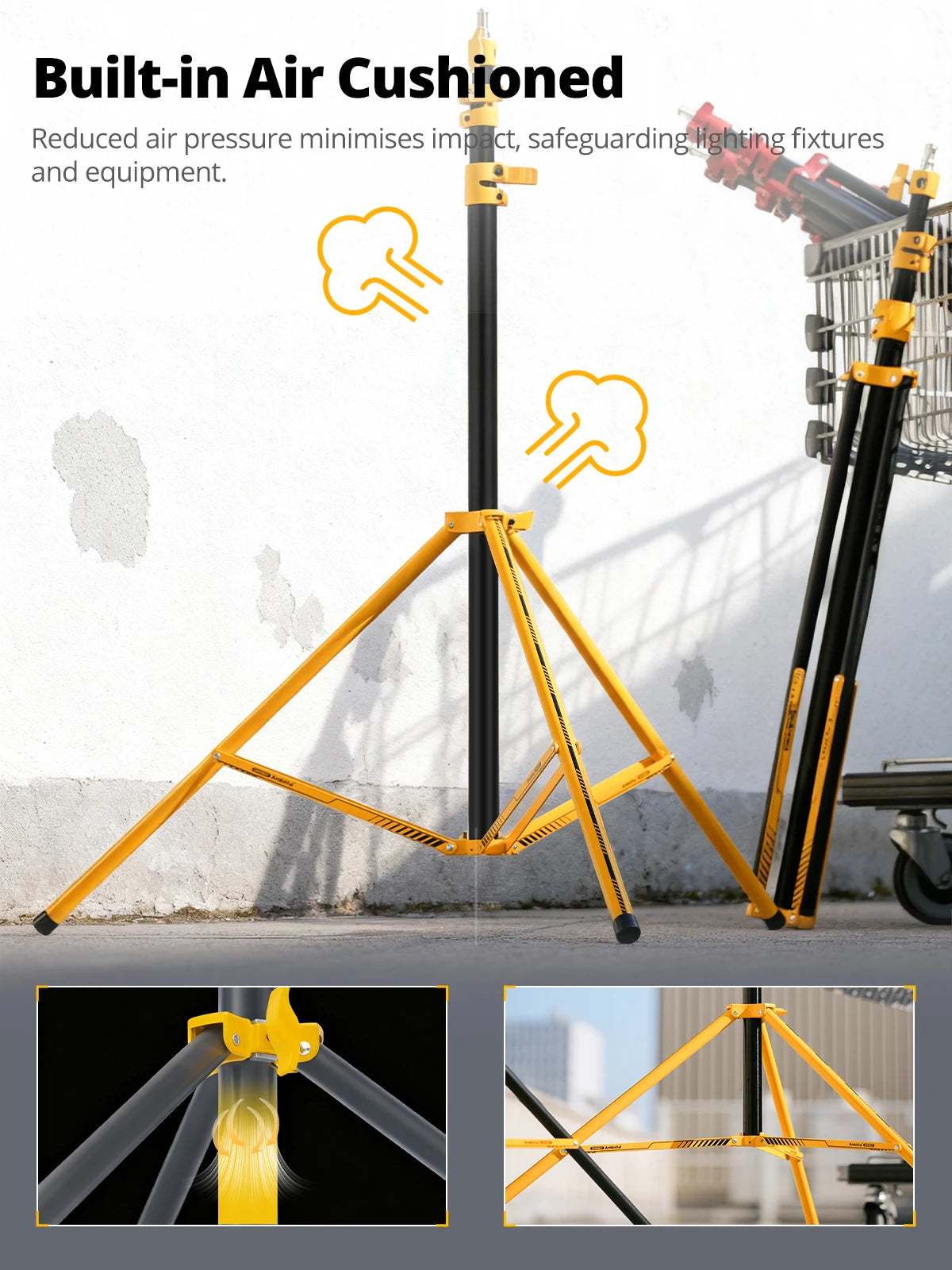 Professional Air Cushioned Light Stand 280cm Kit
