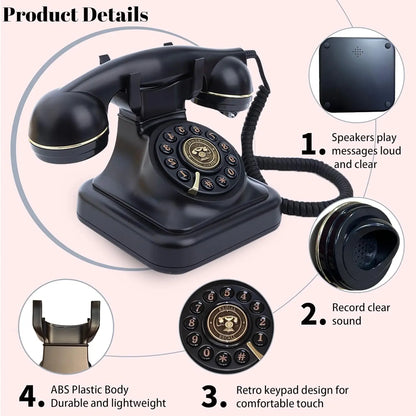 White Vintage Audio Guestbook Phone for Parties and Events
